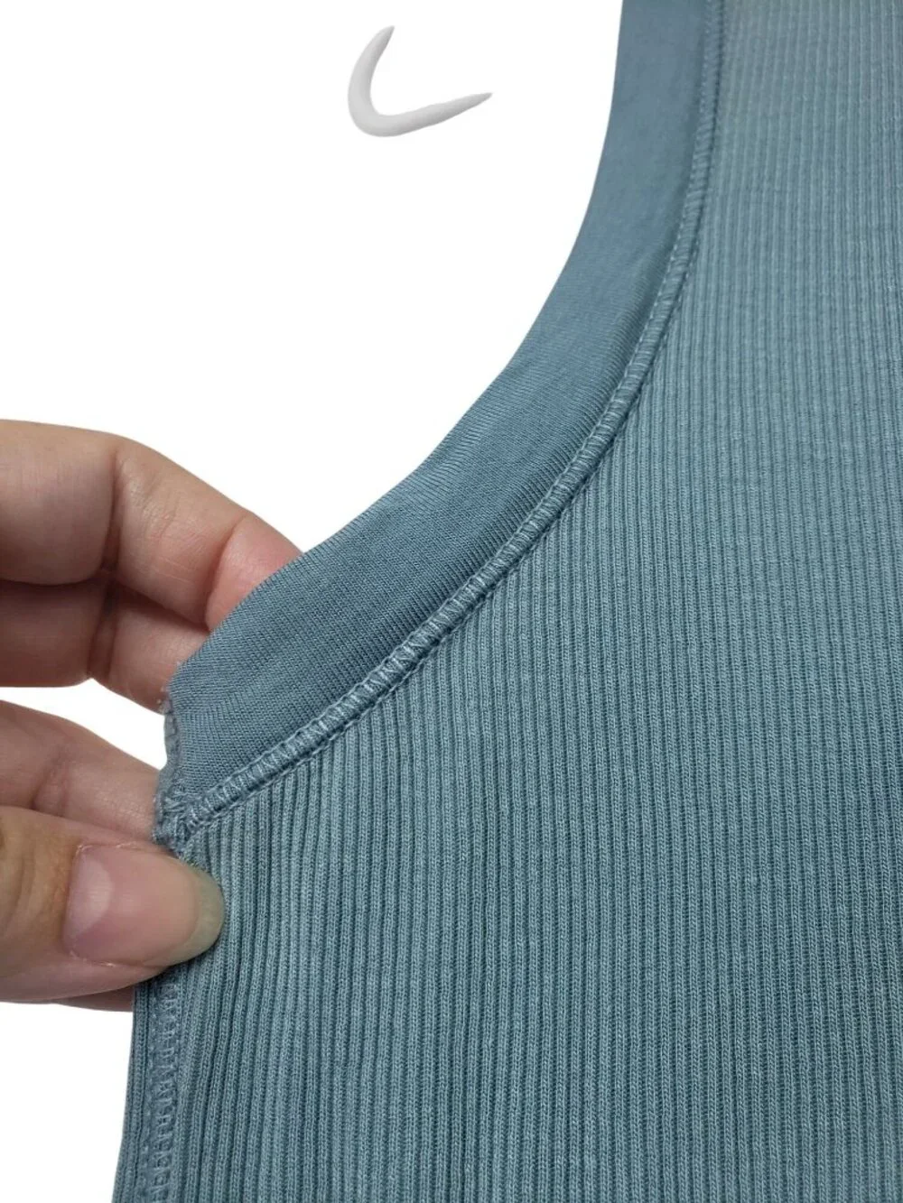 All Saints Light Blue Ribbed Tank Top Rink Tank US 6 Allsaints - Picture 6 of 11